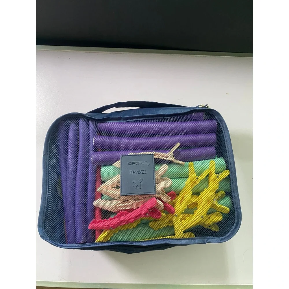 Heatless Hair Curler Rod Set With Clips Case